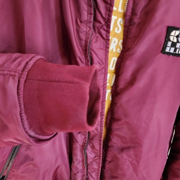 Cult of Individuality Men’s Maroon (gold quilt inside) Bomber Jacket Size XL - Picture 7 of 16